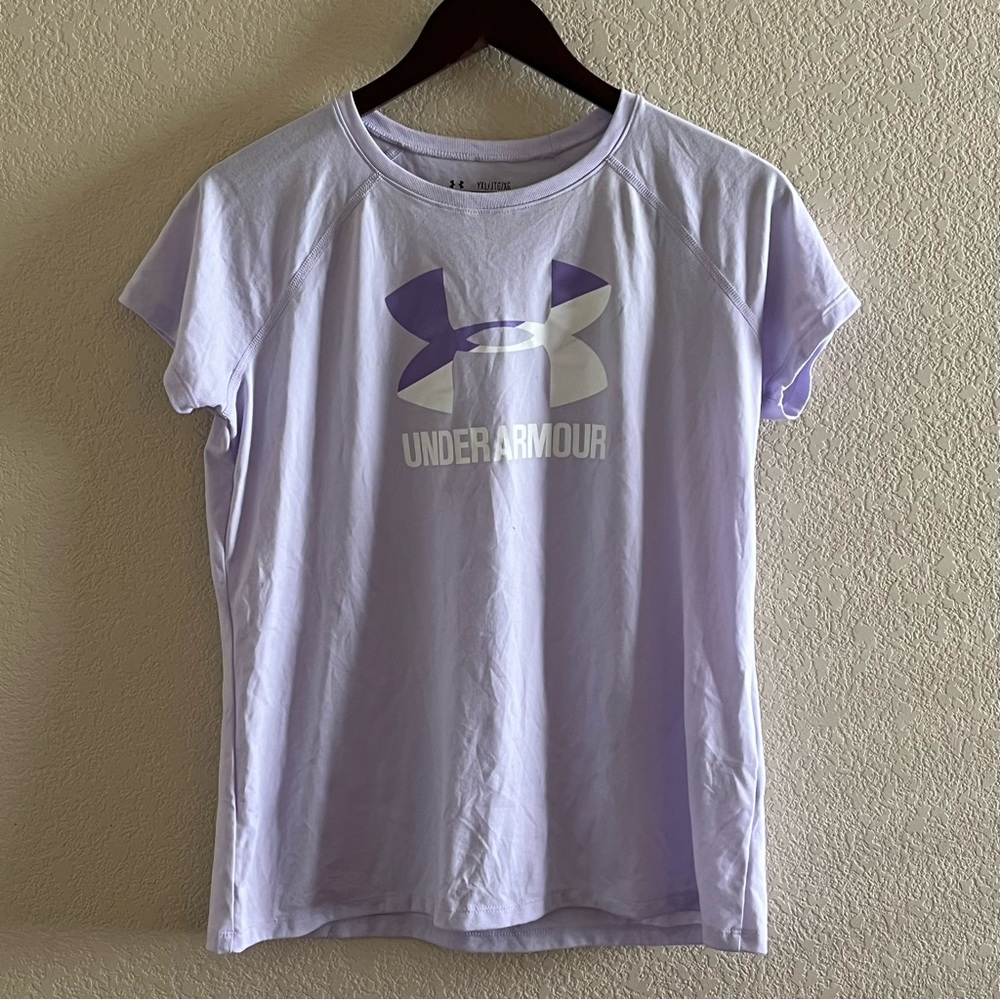 Under Armour Girls Lavender Loose Athletic Shirt Size XL NWT
